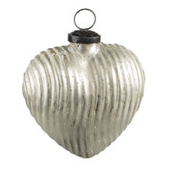 Clayre & Eef | Kerstbal Zilverkleurig 11x5x12 cm | 6GL3879