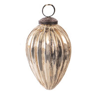 Clayre & Eef | Kerstbal Goudkleurig ø 7x11 cm | 6GL3882