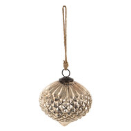 Clayre & Eef | Kerstbal Zilverkleurig ø 15x15 cm | 6GL3895