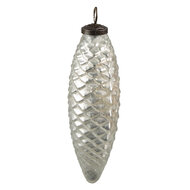 Clayre & Eef | Kerstbal Zilverkleurig ø 6x17 cm | 6GL3900