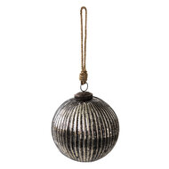Clayre & Eef | Kerstbal Zwart ø 12x12 cm | 6GL3909