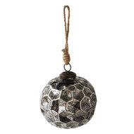 Clayre & Eef | Kerstbal Zwart ø 10x10 cm | 6GL3916