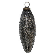 Clayre & Eef | Kerstbal Zwart ø 6x17 cm | 6GL3924