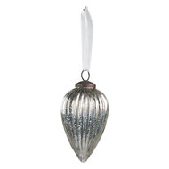 Clayre & Eef | Kerstbal Zilverkleurig ø 6x12 cm | 6GL4008