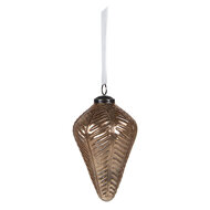 Clayre & Eef | Kerstbal Bruin ø 7x10 cm | 6GL4011