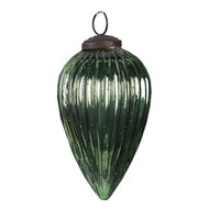 Clayre & Eef | Kerstbal Groen ø 6x10 cm | 6GL4015