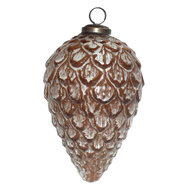 Clayre & Eef | Kerstbal Bruin ø 10x16 cm | 6GL4045