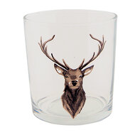 Clayre & Eef | Waterglas Transparant Bruin ø 8x9 cm / 250 ml | 6GL4084