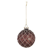 Clayre & Eef | Kerstballen set van 2 Rood ø 8x8 cm | 6GL4118
