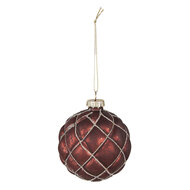 Clayre & Eef | Kerstballen set van 2 Rood ø 8x8 cm | 6GL4118