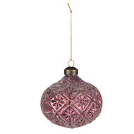 Clayre & Eef | Kerstballen set van 2 Rood ø 10x11 cm | 6GL4120