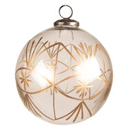 Clayre & Eef | Kerstbal Transparant/Goudkleurig ø 15x15 cm | 6GL4213