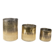 Clayre & Eef | Glazen Theelichthouder Goudkleurig ø 10x10 cm | 6GL4273
