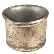 Clayre & Eef | Glazen Theelichthouder Goudkleurig ø 8x7 cm | 6GL4275