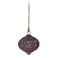 Clayre & Eef | Kerstbal Paars ø 15x12 cm | 6GL4326