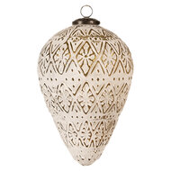 Clayre & Eef | Kerstbal Wit ø 13x21 cm | 6GL4362M