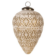 Clayre & Eef | Kerstbal Wit ø 10x15 cm | 6GL4362S