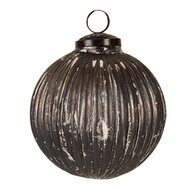 Clayre & Eef | Kerstbal Grijs ø 10x10 cm | 6GL4366M