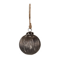Clayre & Eef | Kerstbal Grijs ø 10x10 cm | 6GL4366M