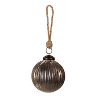 Clayre & Eef | Kerstbal Grijs ø 8x8 cm | 6GL4366S