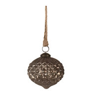Clayre & Eef | Kerstbal Grijs ø 10x10 cm | 6GL4367M