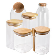 Clayre & Eef | Voorraadpot Deksel Transparant 6x6x15 cm | 6GL4419