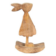 Clayre & Eef | Decoratie Beeld Konijn Bruin, Roze 14x7x25 cm | 6H2151M