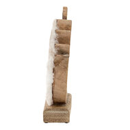 Clayre & Eef | Decoratie Beeld Haan Wit, Bruin 15x5x19 cm | 6H2162M