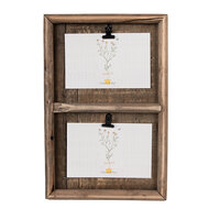 Clayre & Eef | Fotolijst met Klemmen Bruin 20x3x30 cm | 6H2363