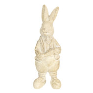 Clayre & Eef | Decoratie Beeld Konijn Wit 6x6x13 cm | 6PR3096W