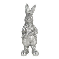 Clayre & Eef | Decoratie Beeld Konijn Zilverkleurig 6x6x13 cm | 6PR3096ZI