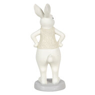 Clayre & Eef | Decoratie Beeld Konijn Wit 9x8x20 cm | 6PR3174