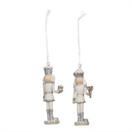 Clayre & Eef | Decoratie Hanger Notenkraker Zilverkleurig (2) 3x3x10 cm | 6PR3459
