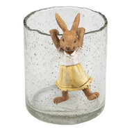 Clayre & Eef | Decoratie Konijn Geel, Bruin 5x5x9 cm | 6PR3533