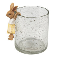 Clayre & Eef | Decoratie Konijn Geel, Bruin 5x5x9 cm | 6PR3533