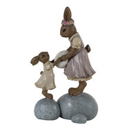 Clayre & Eef | Decoratie Konijn Bruin Roze 10x6x17 cm | 6PR3537