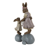 Clayre & Eef | Decoratie Konijn Bruin Roze 10x6x17 cm | 6PR3537