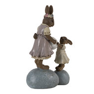 Clayre & Eef | Decoratie Konijn Bruin Roze 10x6x17 cm | 6PR3537