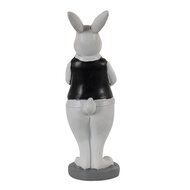 Clayre & Eef | Decoratie Beeld Konijn Zwart, Wit 5x5x15 cm | 6PR3584