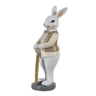 Clayre & Eef | Decoratie Beeld Konijn Beige, Wit 5x5x15 cm | 6PR3585