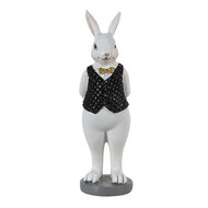 Clayre & Eef | Decoratie Beeld Konijn Zwart, Wit 5x5x15 cm | 6PR3587