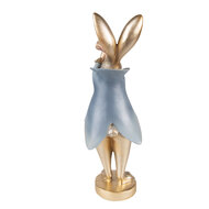 Clayre & Eef | Decoratie Beeld Konijn Goudkleurig 9x8x26 cm | 6PR3627