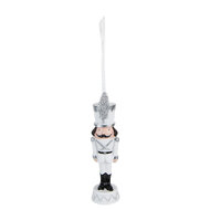 Clayre & Eef | Kerstdecoratie Beeld Notenkraker Wit 3x3x13 cm | 6PR3685