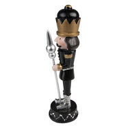 Clayre & Eef | Kerstdecoratie Notenkraker Zwart 5x5x17 cm | 6PR3688