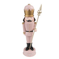 Clayre & Eef | Kerstdecoratie Notenkraker Roze 5x5x17 cm | 6PR3689