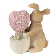 Clayre & Eef | Decoratie beeld Konijn Bruin Roze 11x6x12 cm | 6PR3833