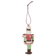 Clayre & Eef | Decoratie Hanger Notenkraker Rood Wit 5x3x12 cm | 6PR3996