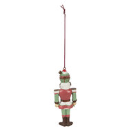 Clayre & Eef | Decoratie Hanger Notenkraker Rood Wit 5x3x12 cm | 6PR3997
