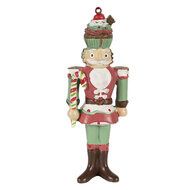 Clayre & Eef | Decoratie Hanger Notenkraker Rood Wit 5x3x12 cm | 6PR3997