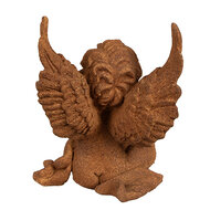 Clayre & Eef | Decoratie engel Bruin 9x8x12 cm | 6PR4070